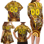 Personalised Hawks NAIDOC Week 2024 Family Matching Long Sleeve Bodycon Dress and Hawaiian Shirt Aussie Aboriginal Art