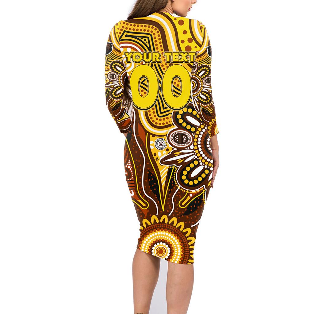 Personalised Hawks NAIDOC Week 2024 Family Matching Long Sleeve Bodycon Dress and Hawaiian Shirt Aussie Aboriginal Art