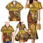 Personalised Hawks NAIDOC Week 2024 Family Matching Mermaid Dress and Hawaiian Shirt Aussie Aboriginal Art