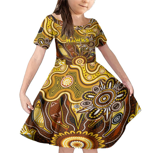 Personalised Hawks NAIDOC Week 2024 Family Matching Mermaid Dress and Hawaiian Shirt Aussie Aboriginal Art