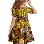 Personalised Hawks NAIDOC Week 2024 Family Matching Mermaid Dress and Hawaiian Shirt Aussie Aboriginal Art