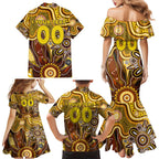 Personalised Hawks NAIDOC Week 2024 Family Matching Mermaid Dress and Hawaiian Shirt Aussie Aboriginal Art