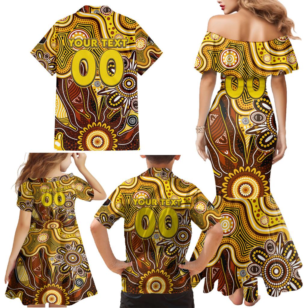 Personalised Hawks NAIDOC Week 2024 Family Matching Mermaid Dress and Hawaiian Shirt Aussie Aboriginal Art