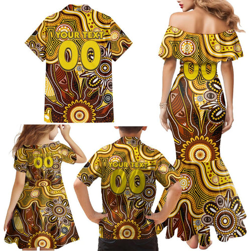 Personalised Hawks NAIDOC Week 2024 Family Matching Mermaid Dress and Hawaiian Shirt Aussie Aboriginal Art