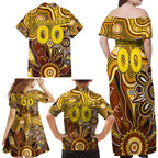 Personalised Hawks NAIDOC Week 2024 Family Matching Off Shoulder Maxi Dress and Hawaiian Shirt Aussie Aboriginal Art