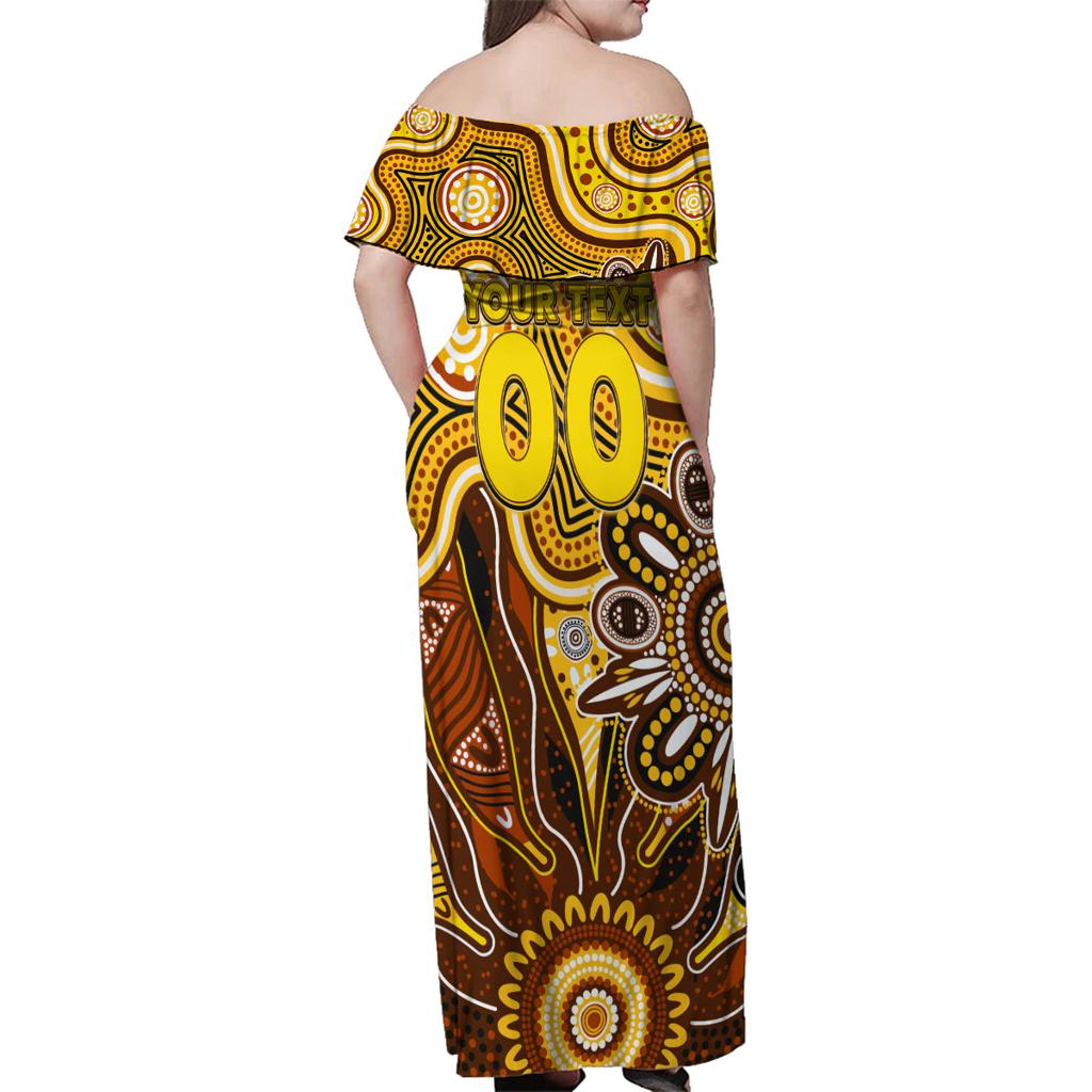 Personalised Hawks NAIDOC Week 2024 Family Matching Off Shoulder Maxi Dress and Hawaiian Shirt Aussie Aboriginal Art