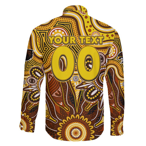 Personalised Hawks NAIDOC Week 2024 Family Matching Off Shoulder Short Dress and Hawaiian Shirt Aussie Aboriginal Art
