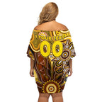 Personalised Hawks NAIDOC Week 2024 Family Matching Off Shoulder Short Dress and Hawaiian Shirt Aussie Aboriginal Art