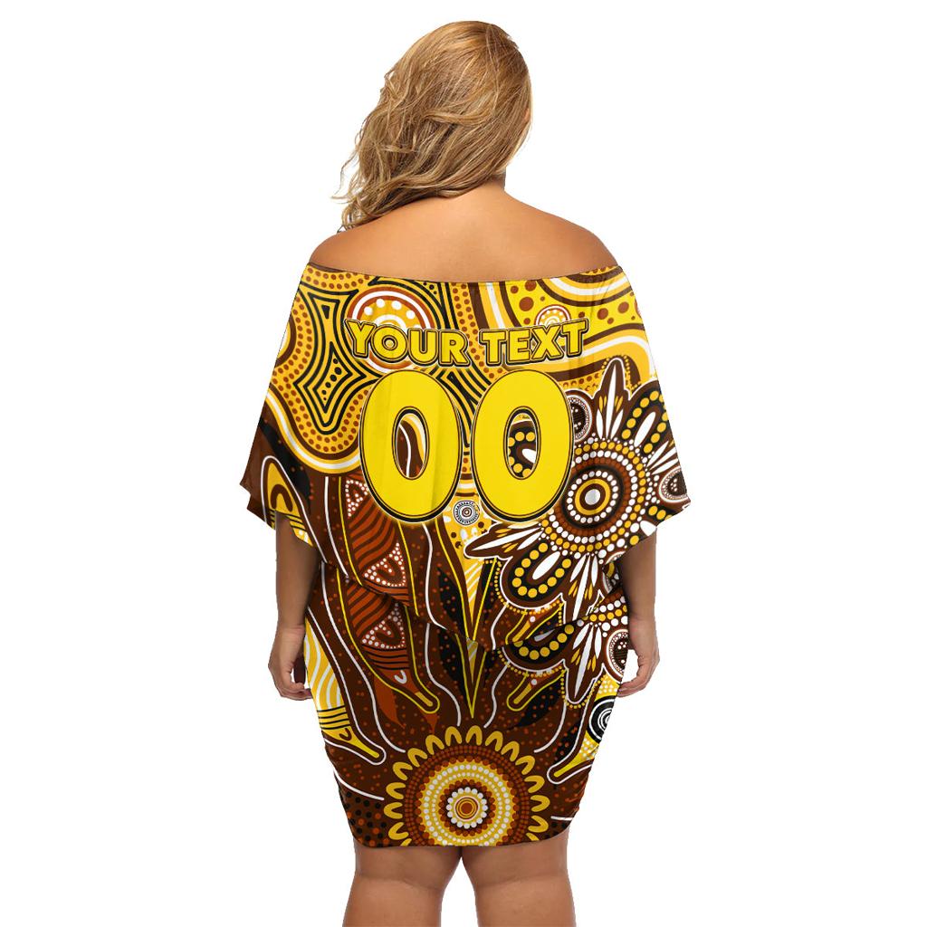 Personalised Hawks NAIDOC Week 2024 Family Matching Off Shoulder Short Dress and Hawaiian Shirt Aussie Aboriginal Art