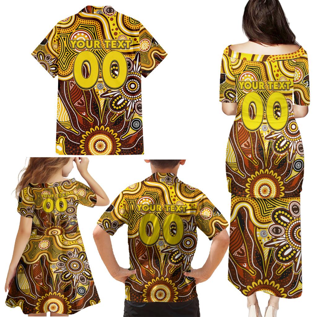 Personalised Hawks NAIDOC Week 2024 Family Matching Puletasi and Hawaiian Shirt Aussie Aboriginal Art