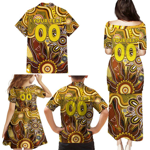 Personalised Hawks NAIDOC Week 2024 Family Matching Puletasi and Hawaiian Shirt Aussie Aboriginal Art
