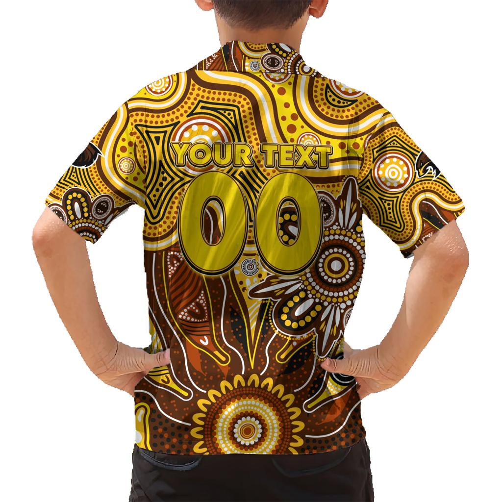 Personalised Hawks NAIDOC Week 2024 Family Matching Short Sleeve Bodycon Dress and Hawaiian Shirt Aussie Aboriginal Art