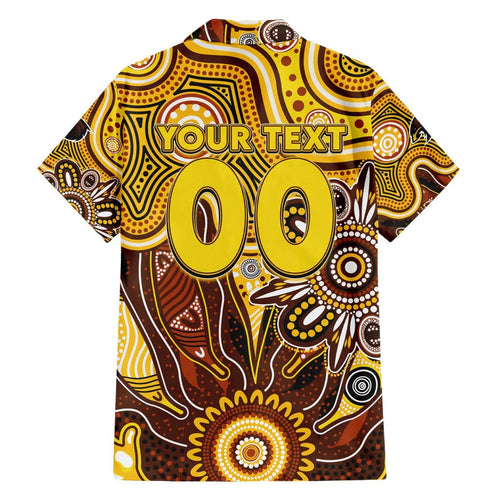 Personalised Hawks NAIDOC Week 2024 Family Matching Short Sleeve Bodycon Dress and Hawaiian Shirt Aussie Aboriginal Art
