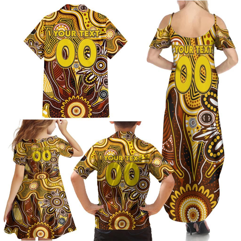 Personalised Hawks NAIDOC Week 2024 Family Matching Summer Maxi Dress and Hawaiian Shirt Aussie Aboriginal Art