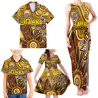 Personalised Hawks NAIDOC Week 2024 Family Matching Tank Maxi Dress and Hawaiian Shirt Aussie Aboriginal Art