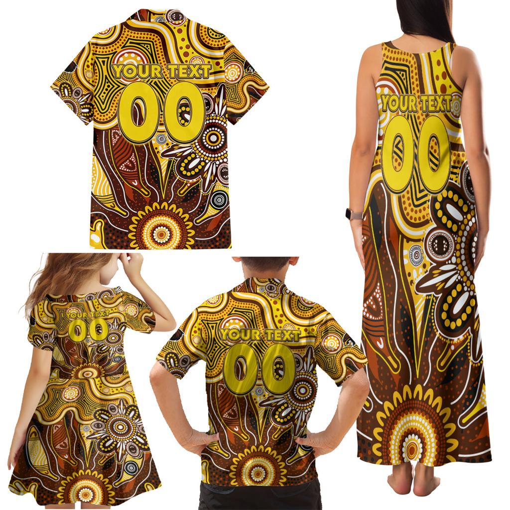 Personalised Hawks NAIDOC Week 2024 Family Matching Tank Maxi Dress and Hawaiian Shirt Aussie Aboriginal Art