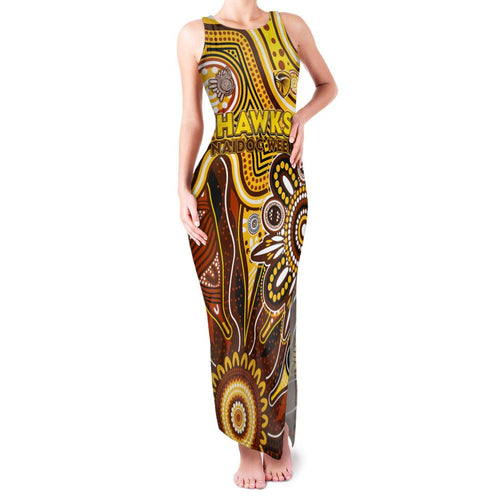 Personalised Hawks NAIDOC Week 2024 Family Matching Tank Maxi Dress and Hawaiian Shirt Aussie Aboriginal Art