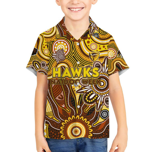 Personalised Hawks NAIDOC Week 2024 Family Matching Tank Maxi Dress and Hawaiian Shirt Aussie Aboriginal Art