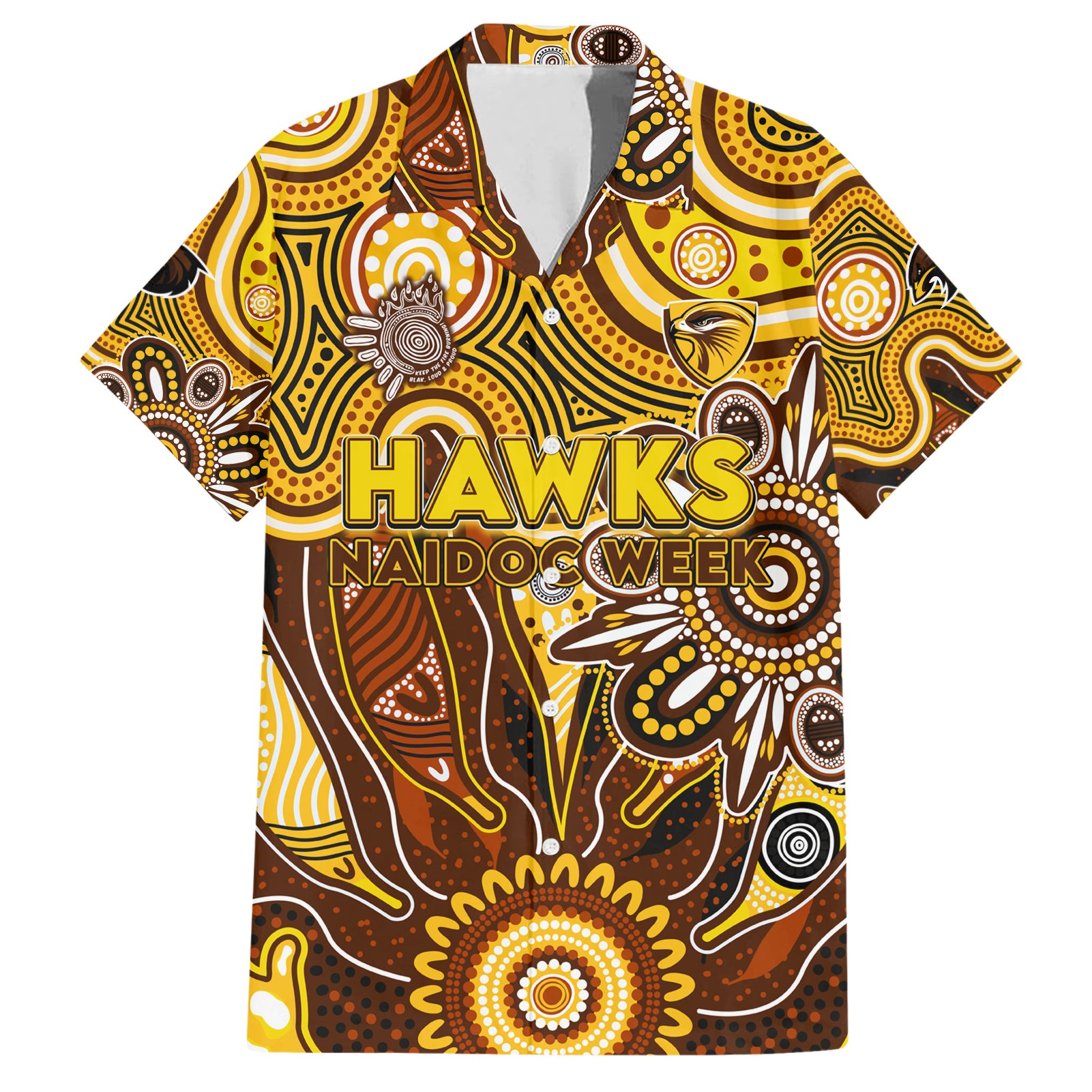 Personalised Hawks NAIDOC Week 2024 Hawaiian Shirt Aussie Aboriginal Art