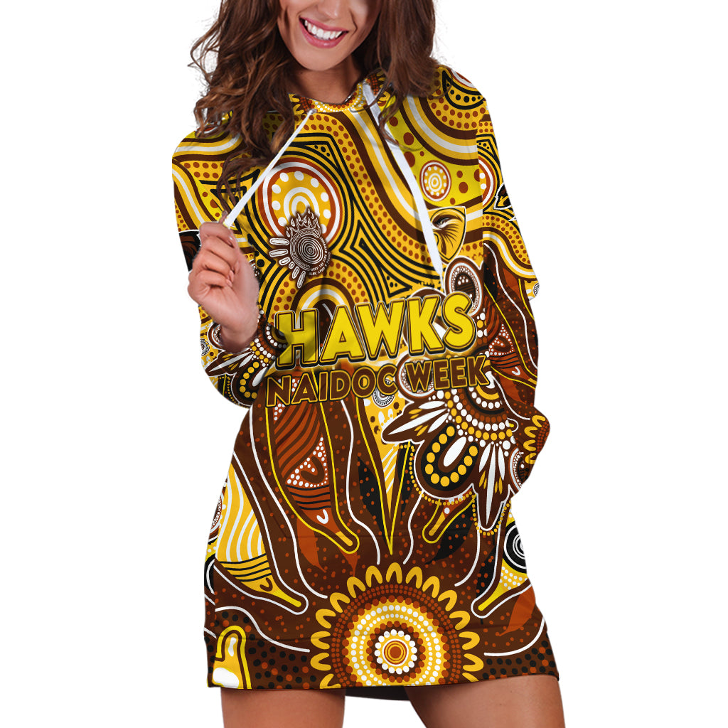 Personalised Hawks NAIDOC Week 2024 Hoodie Dress Aussie Aboriginal Art