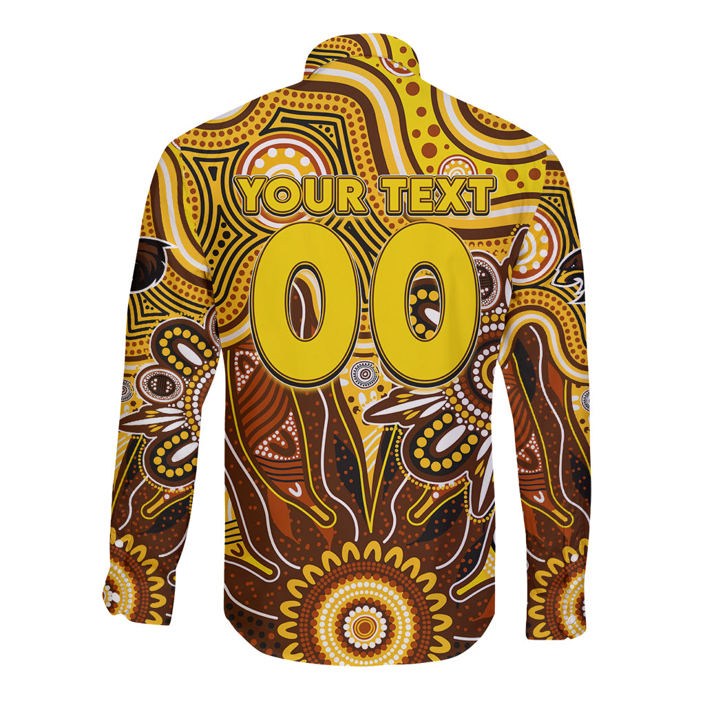 Personalised Hawks NAIDOC Week 2024 Long Sleeve Button Shirt Aussie Aboriginal Art