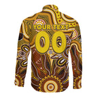 Personalised Hawks NAIDOC Week 2024 Long Sleeve Button Shirt Aussie Aboriginal Art