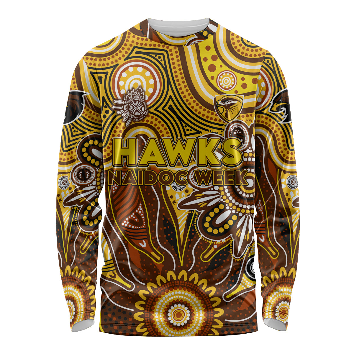 Personalised Hawks NAIDOC Week 2024 Long Sleeve Shirt Aussie Aboriginal Art