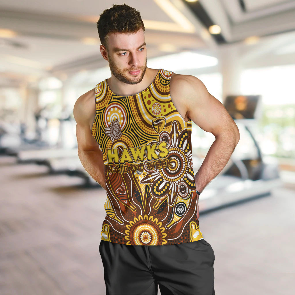 Personalised Hawks NAIDOC Week 2024 Men Tank Top Aussie Aboriginal Art