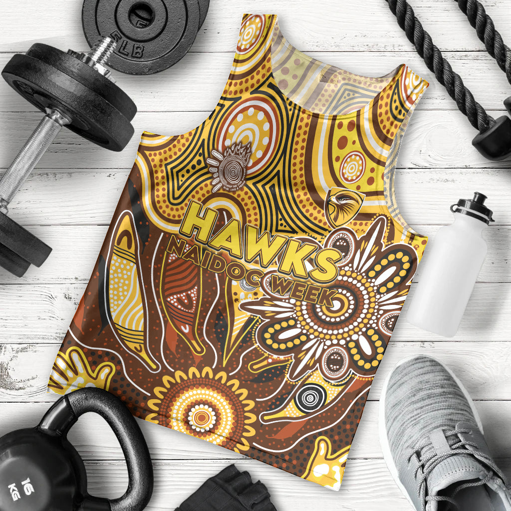 Personalised Hawks NAIDOC Week 2024 Men Tank Top Aussie Aboriginal Art