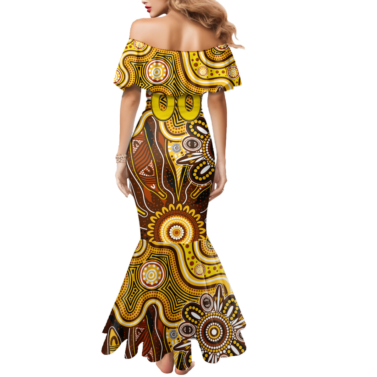 Personalised Hawks NAIDOC Week 2024 Mermaid Dress Aussie Aboriginal Art