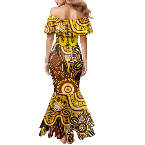 Personalised Hawks NAIDOC Week 2024 Mermaid Dress Aussie Aboriginal Art