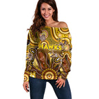 Personalised Hawks NAIDOC Week 2024 Off Shoulder Sweater Aussie Aboriginal Art