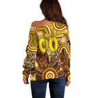 Personalised Hawks NAIDOC Week 2024 Off Shoulder Sweater Aussie Aboriginal Art