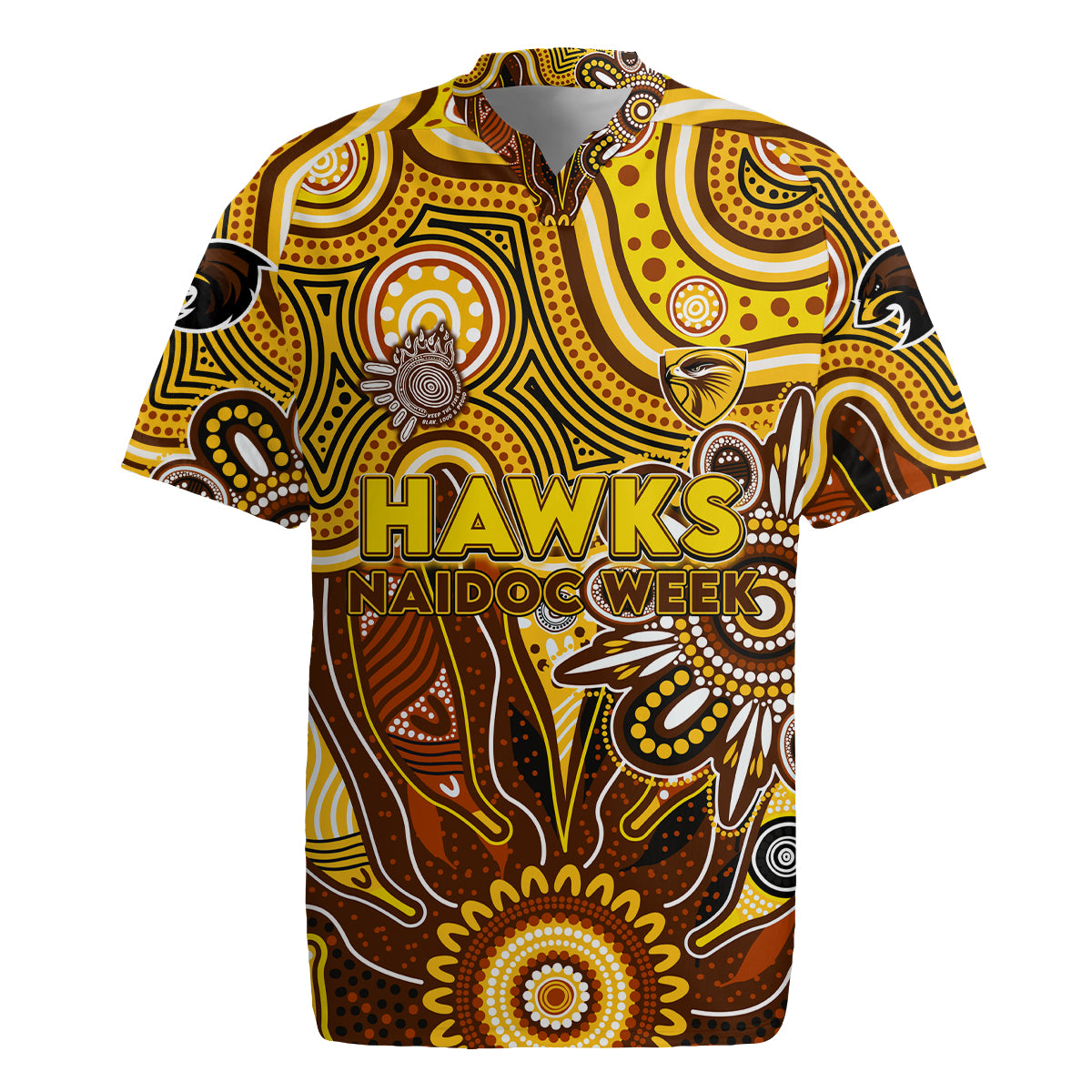 Personalised Hawks NAIDOC Week 2024 Rugby Jersey Aussie Aboriginal Art