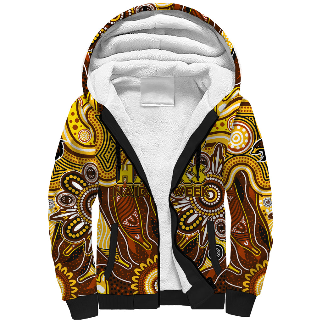 Personalised Hawks NAIDOC Week 2024 Sherpa Hoodie Aussie Aboriginal Art