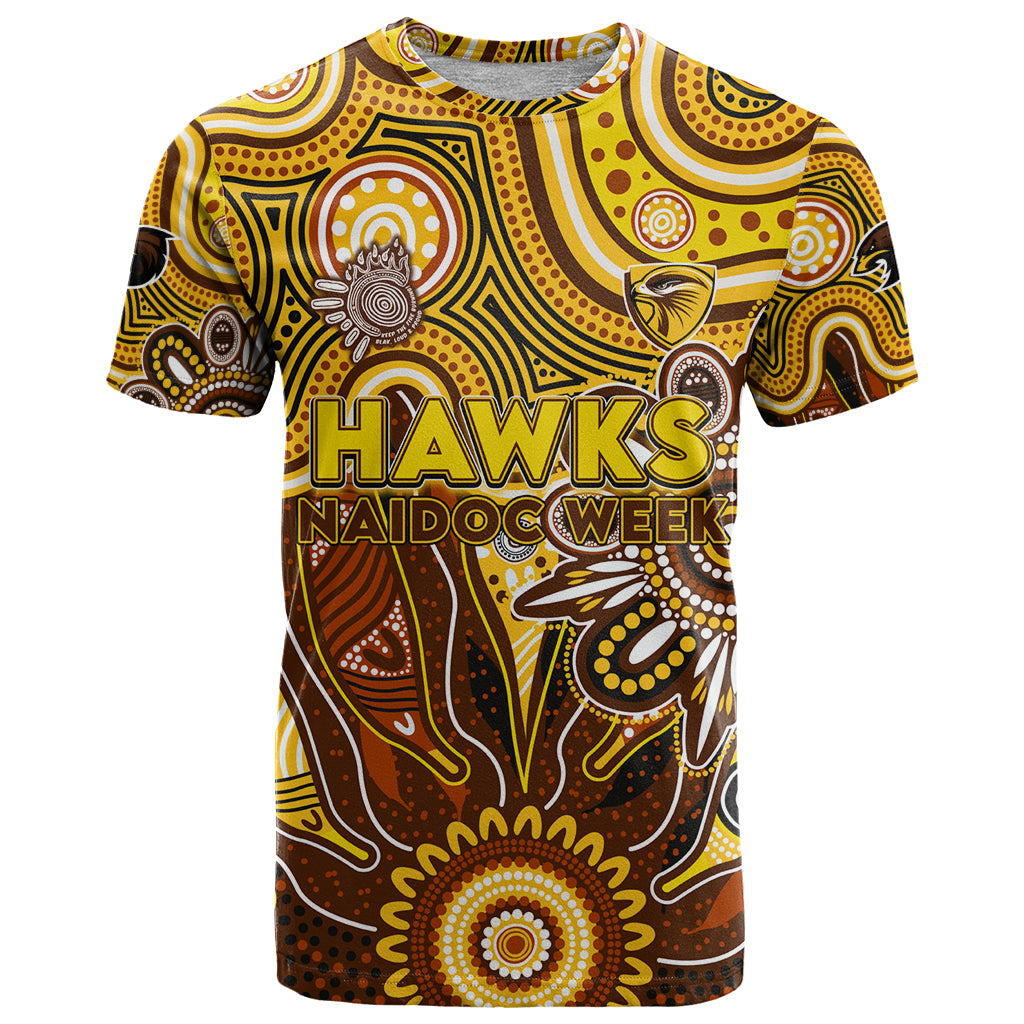Personalised Hawks NAIDOC Week 2024 T Shirt Aussie Aboriginal Art