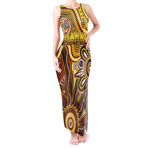 Personalised Hawks NAIDOC Week 2024 Tank Maxi Dress Aussie Aboriginal Art