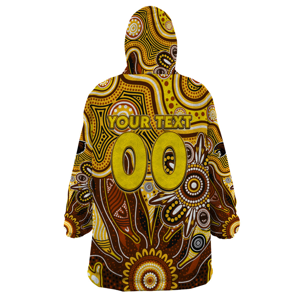 Personalised Hawks NAIDOC Week 2024 Wearable Blanket Hoodie Aussie Aboriginal Art