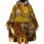 Personalised Hawks NAIDOC Week 2024 Wearable Blanket Hoodie Aussie Aboriginal Art