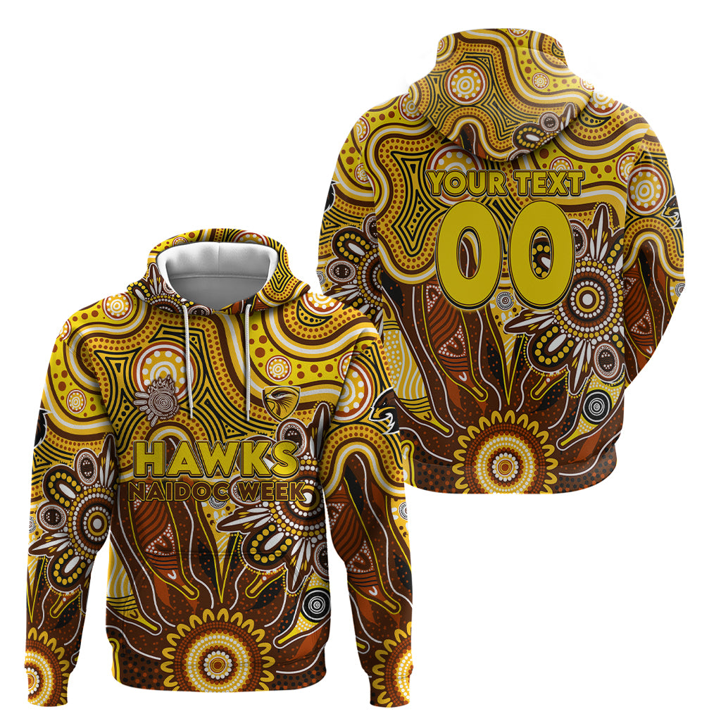 Personalised Hawks NAIDOC Week 2024 Zip Hoodie Aussie Aboriginal Art