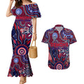 Personalised Demons NAIDOC Week 2024 Couples Matching Mermaid Dress and Hawaiian Shirt Aussie Aboriginal Art