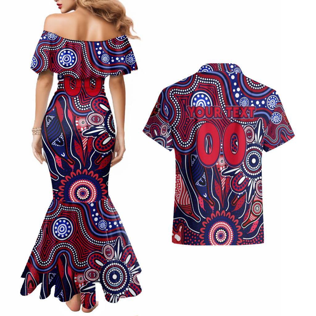 Personalised Demons NAIDOC Week 2024 Couples Matching Mermaid Dress and Hawaiian Shirt Aussie Aboriginal Art