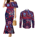 Personalised Demons NAIDOC Week 2024 Couples Matching Mermaid Dress and Long Sleeve Button Shirt Aussie Aboriginal Art