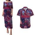 Personalised Demons NAIDOC Week 2024 Couples Matching Puletasi and Hawaiian Shirt Aussie Aboriginal Art