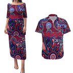 Personalised Demons NAIDOC Week 2024 Couples Matching Puletasi and Hawaiian Shirt Aussie Aboriginal Art