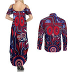 Personalised Demons NAIDOC Week 2024 Couples Matching Summer Maxi Dress and Long Sleeve Button Shirt Aussie Aboriginal Art