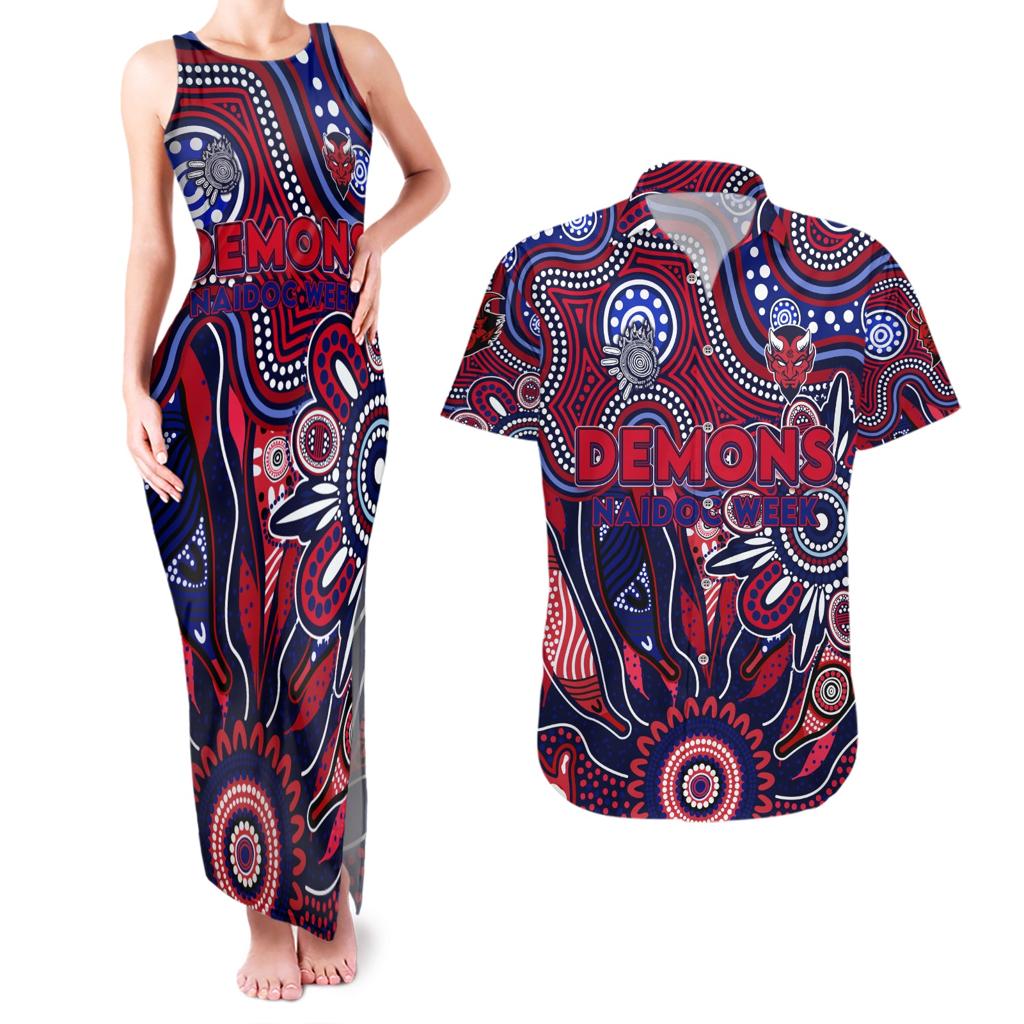 Personalised Demons NAIDOC Week 2024 Couples Matching Tank Maxi Dress and Hawaiian Shirt Aussie Aboriginal Art
