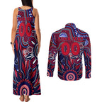 Personalised Demons NAIDOC Week 2024 Couples Matching Tank Maxi Dress and Long Sleeve Button Shirt Aussie Aboriginal Art
