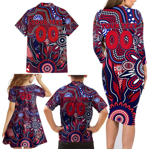 Personalised Demons NAIDOC Week 2024 Family Matching Long Sleeve Bodycon Dress and Hawaiian Shirt Aussie Aboriginal Art