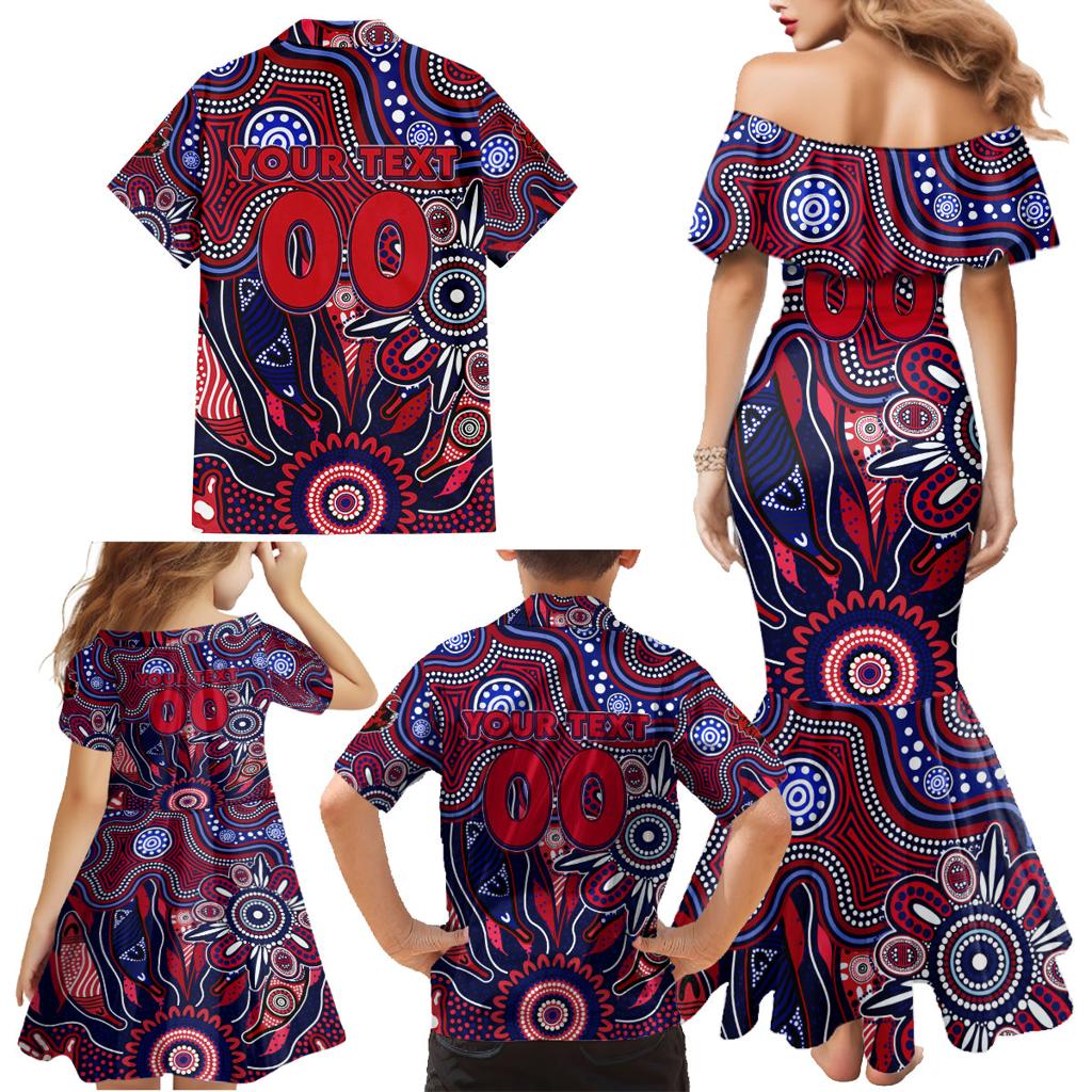 Personalised Demons NAIDOC Week 2024 Family Matching Mermaid Dress and Hawaiian Shirt Aussie Aboriginal Art